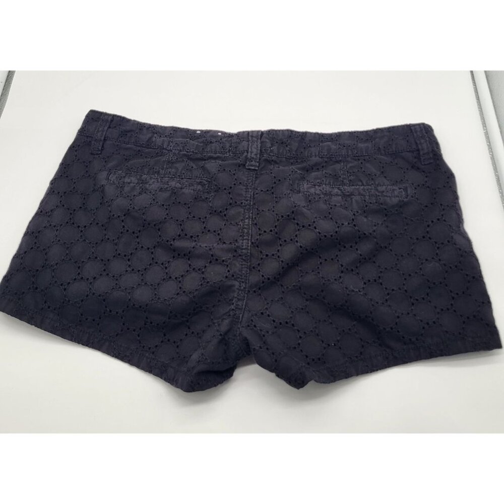 SO Juniors SZ 11 Black Eyelet Micro Mini Shorts Summer Y2k Preppy - Picture 2 of 8